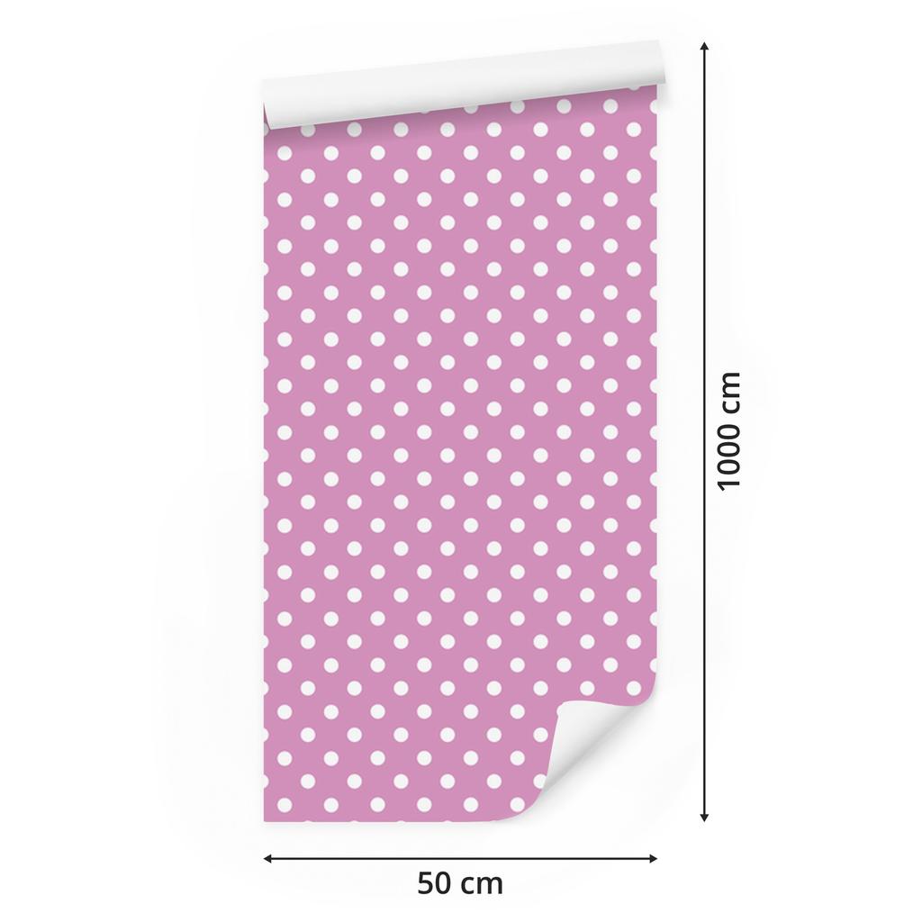Powder Pink Dots Wallpaper, Soft Forms for Living Room and Bedroom 50x1000