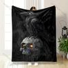 1PC Raven on glowing skull Print Adult Children Warm Blankets Home Travel Car Soft and Comfortable Suitable for all seasons