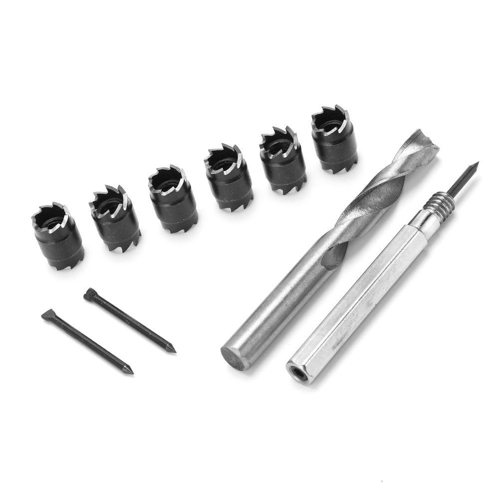 10Pcs 3/8" and 5/16" Sizes Spot Weld Cutter Set Hex Shank for Power Drill Rotary Spot Weld Cutter High Speed Steel (HSS)