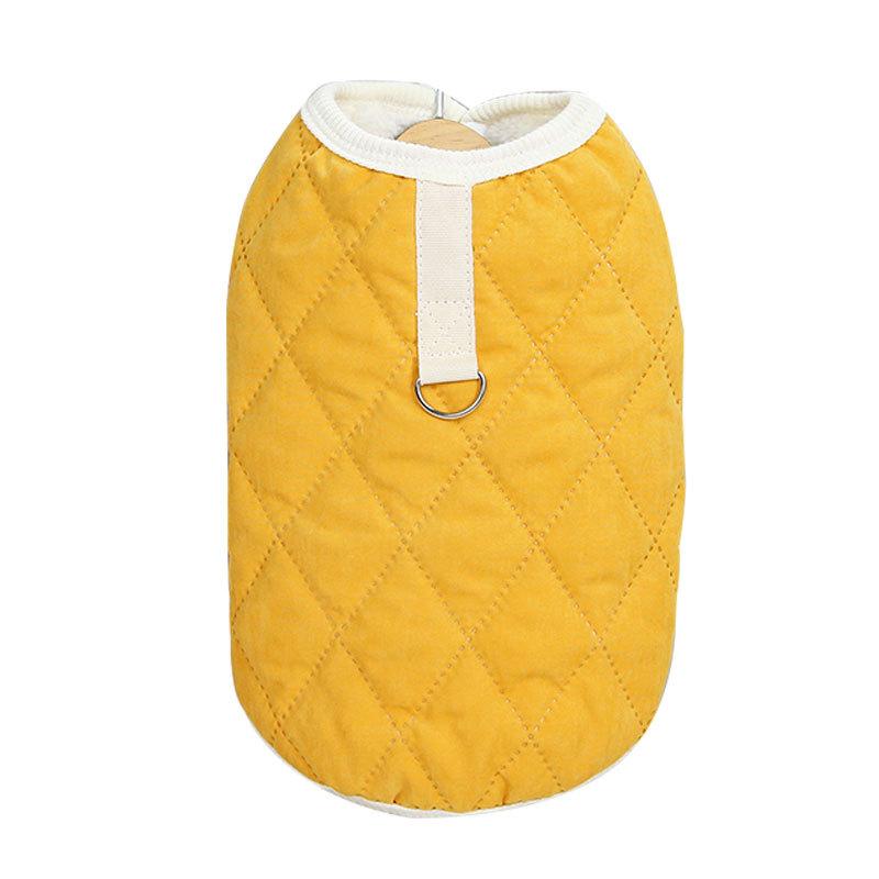 Весна новый с поводком щенок собака хлопковая куртка зимний утолщенный теплый жилет чем медведь тедди кот питомец одежда