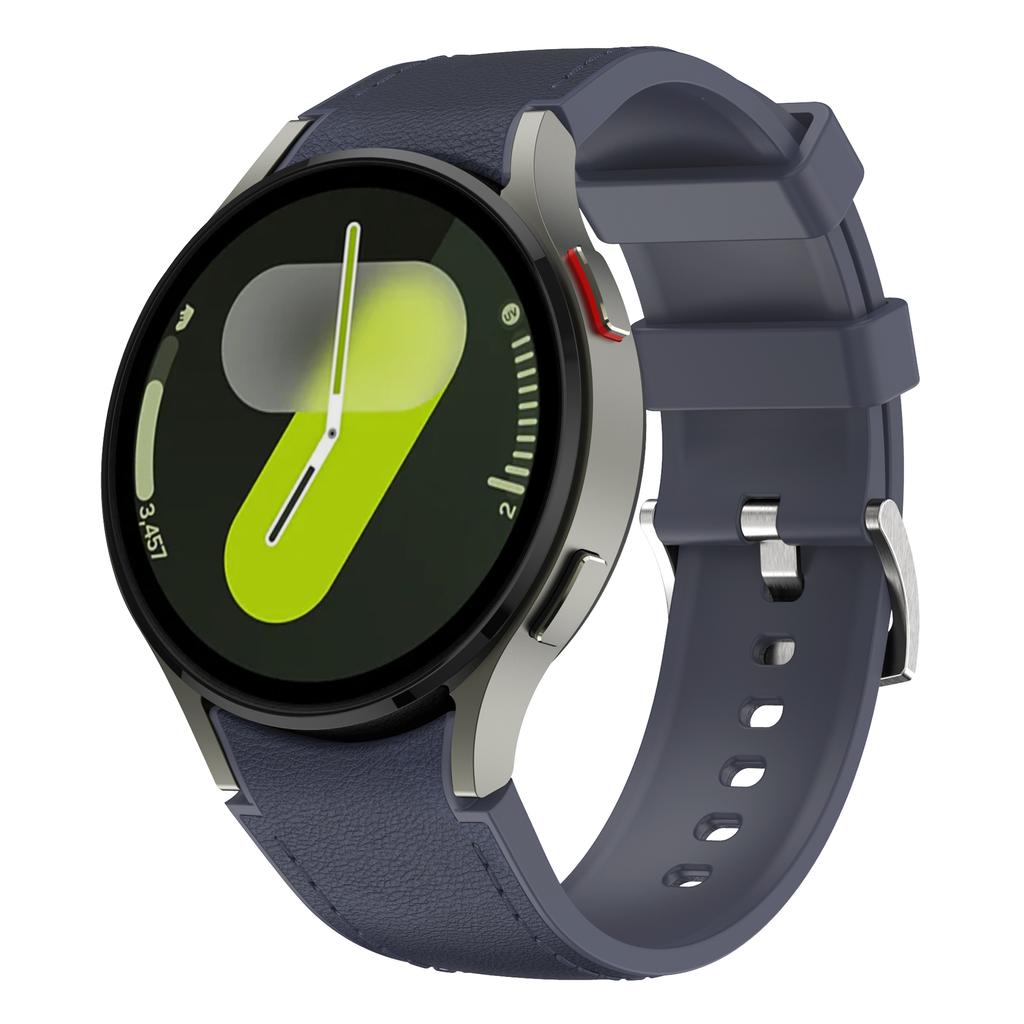 Силиконовый+Кожаный ремешок без зазора для Samsung Galaxy Watch 7 6 5 4 FE 40мм 44мм Браслет Наручный ремешок Watch 6 4 Classic 43/47мм 42/46мм
