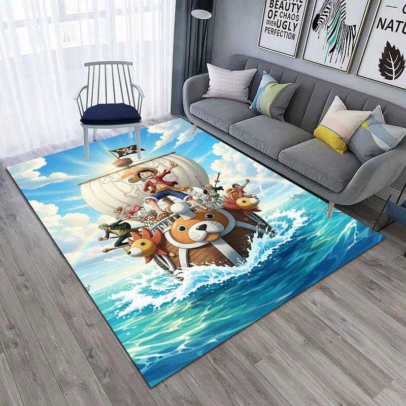 В главных ролях японский мультфильм ONE PIECE Манки Д. Ковер Luffy подходит для гостиной и спальни, коврики для прихожей, офиса, балкона, декоративный ковер V21