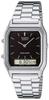 CASIO VINTAGE watch, AQ-230A-1D, silver/black, men's/women's.