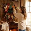 Unique Seasonal Decorative Crafts Christmas DIY Quilted Bow Sewing Craft Kit, Pre-cut Patchwork Handmade Fabric Decoration Projects Set, Holiday Door