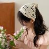 Шляпа Французский Пасторальный Стиль Треугольная Повязка на Голову Ручной Работы Модная Вязаная Косынка Крючком Повязка на Голову Полотенце Ретро Цветочная Косынка