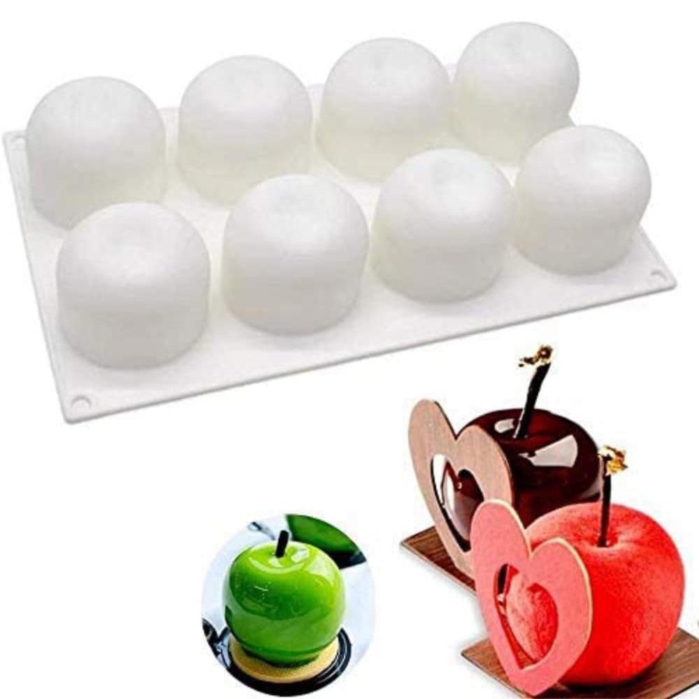 8-Crid форма для торта в форме яблока, 3D силиконовая форма для выпечки для кексов, кондитерских изделий, десертного мусса