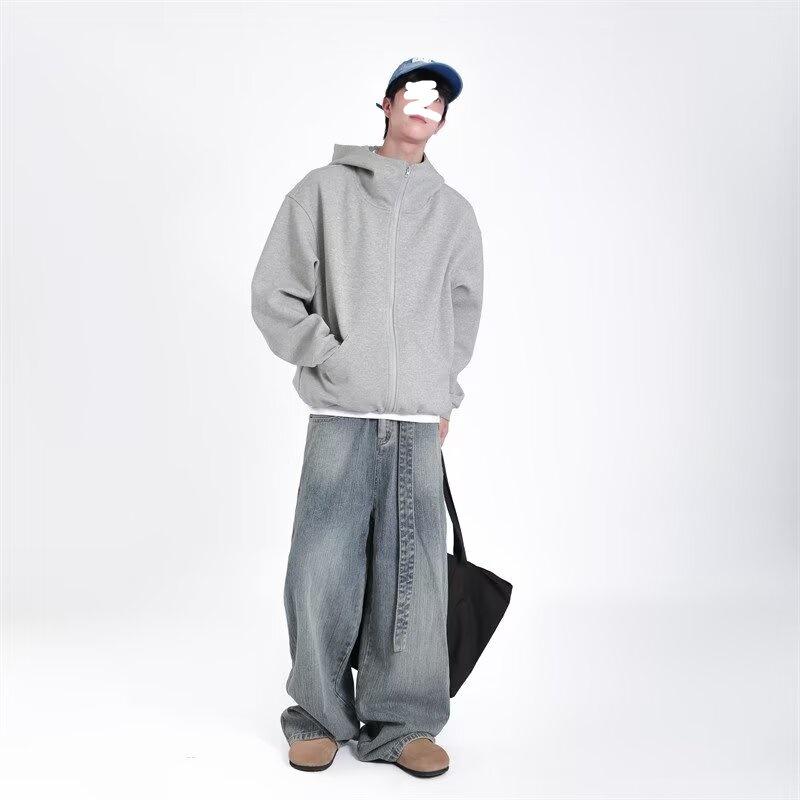 Американский тяжелый ретро худи мужской осень 2025 модный бренд премиальное качество свободный коробчатый утолщенная худи куртка