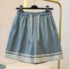 Shorts Women Summer Cotton Jeans Vintage Loose Large Size Casual Denim Wide Leg Pants Shorts