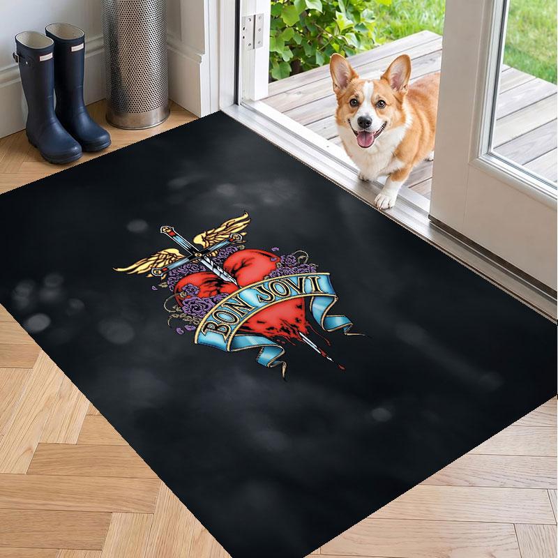 Soft Floor Carpet Bon Jovi Pattern Area Rug Decorative Mat For Home Room Decoration