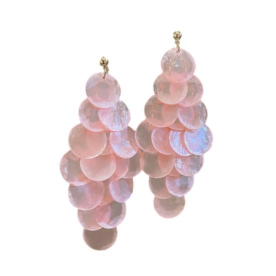 1 пара длинных многослойных сережек-капель с полупрозрачным металлическим игольчатым дизайном, искусственные