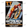 TT Races 1953 Винтажный металлический плакат мотоцикл ретро жестяная вывеска гараж настенное искусство декоративная табличка современный домашний декор эстетические подарки