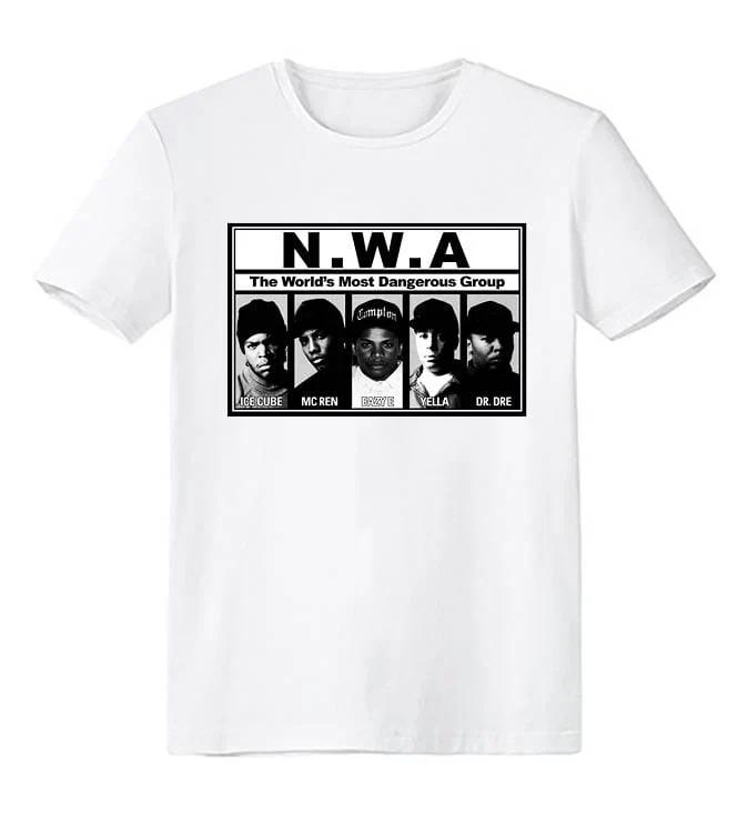 Футболка NWA WORLDS MOST DANGEROUS GROUP public enemy eminem run dmc tupac skakur