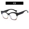 Color Blocked Cat Eye Large Frame Decorative Eyeglass Frame Computer Glasses