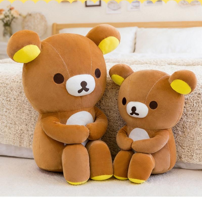 30 см Рилаккума Мультяшная Плюшевая Кукла в Позе Сидя с Обхватом Коленей Наполнитель из ПП Хлопка Украшение для Кровати Игрушка-Компаньон Подарок Девочке на День Рождения