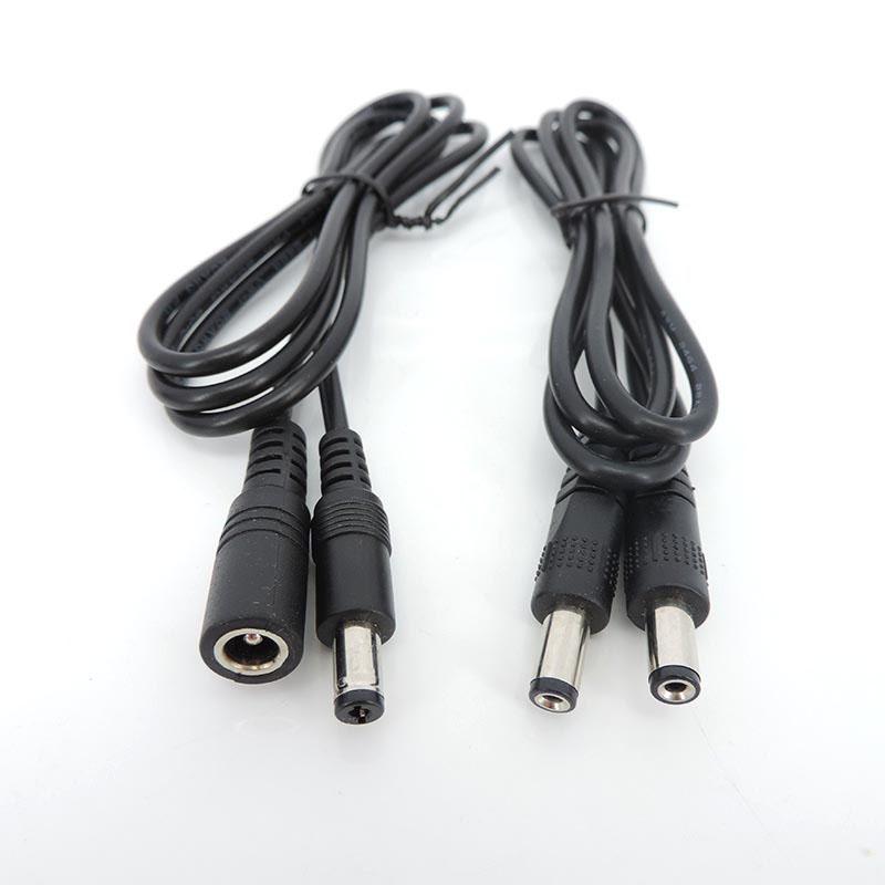 1x черный 5,5 мм x 2,1 мм удлинитель постоянного тока, провод «папа-папа», «мама», 2-проводной разъем для светодиодной ленты камеры видеонаблюдения