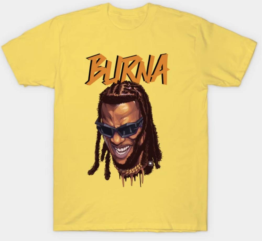 Burna Boy Short Sleeve Mens Unisex S-3XL Yellow Fan Art Unisex T-Shirt