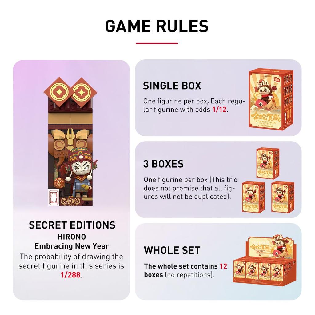 POP MART Wealthy Snake's New Year Celebration - Fortunate Hand Series Block Figure [1 Piece] Pop Mart Gachapon Blind Box Figure Plastic Model Premium