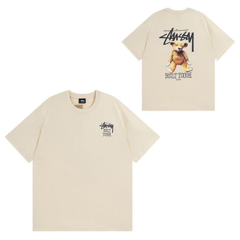 Street Style Short Sleeve T-Shirt Loose Fit Round Neck Cotton Tee Couples Casual Wear