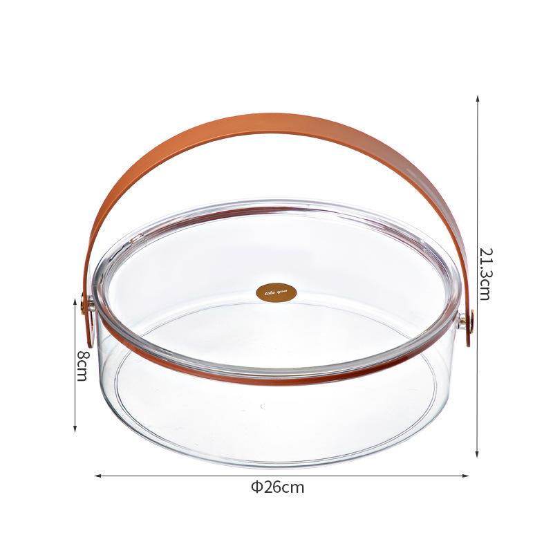 Portable Fruit Tray with Lid Snack Plate Creative Partition Dried Fruit Tray Dessert Candy Tray Fruit Tray Hand Basket Ice Bucket