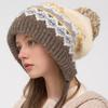 Pompom Warm Hat Windproof Ear Protection Hat Fashion Beanie Cap  Winter