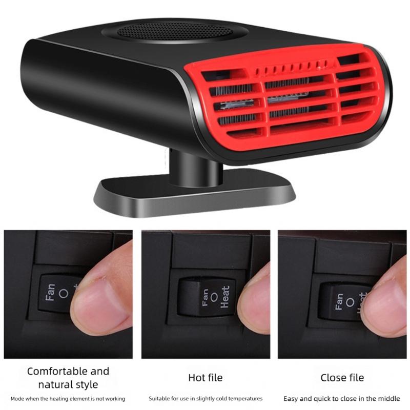 12V Car Defroster Demister Heater Cooling Fan Adhesive Windshield Defogger Car Interior Accessories Angle Adjustable