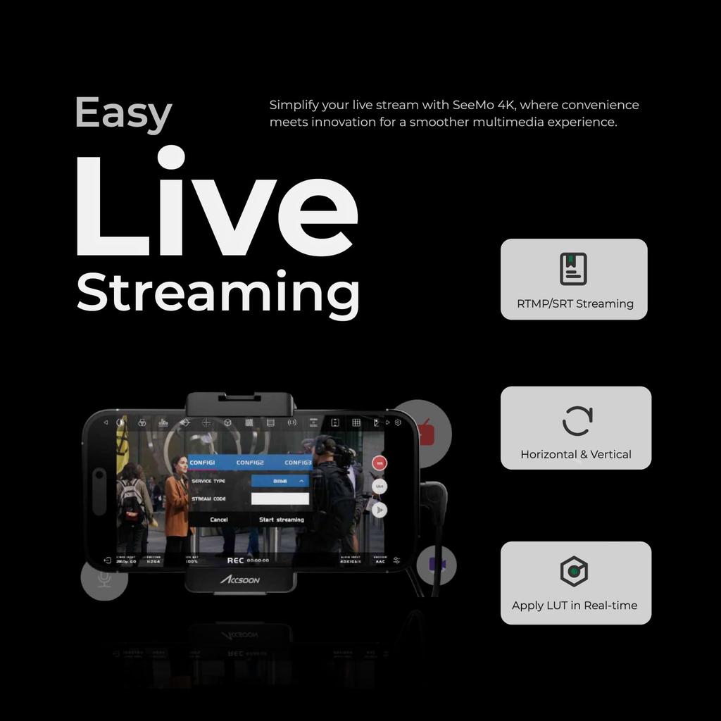 Accsoon UIT03 4K HDMI to iOS Адаптер захвата видео SeeMo 4K