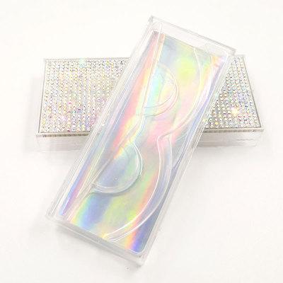 Custom Packaging Glitter Rhinestone Lash case Empty Rhinestones Eyelash Box with windows