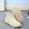 Fashion Rain Shoes Women's Fashion Adult Short Rain Boots Wear Non-slip Water Shoes Velvet Cotton Kitchen Short Rubber Shoes Low Tube