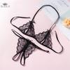Sexy Lace Transparent Crotch-open Temptation Three-point Female Sexy Underwear Open Crotch Suit Sexy Lingerie Bra+Underwear