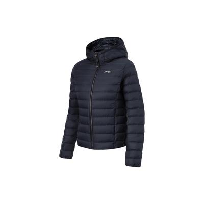 Li Ning Fitness Series однотонный светоотражающий ультралегкий пуховик женская верхняя одежда черный AYMT092-2