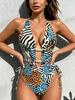 Leopard Sexy Women One Piece Swimsuit Swimwear Female Thong Biquini Monokini Swimming Suit Bathing Suit Beachwear