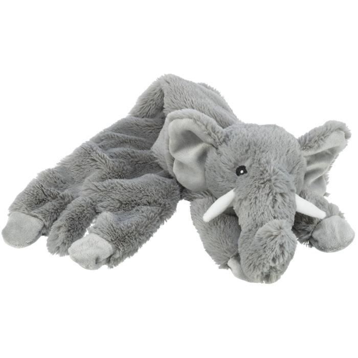 Jouet peluche - Trixie - Éléphant - Gris - Pack de 2 - Pour chien