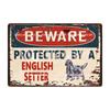 [ WellCraft ] Dog Beware Protected By A Borzoi Metal Sign Tin Poster Home Decor Bar Wall Art Painting 20*30 CM Sizer DB-12