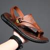 Sell New High Quality Summer Men Sandals Casual  Genuine Leather Leisure Sandals Designer Shoes Men  Slides Men