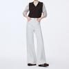 White four-sided elastic wide-leg jeans women's autumn new pants high-waisted and thin straight floor-mopping trousers