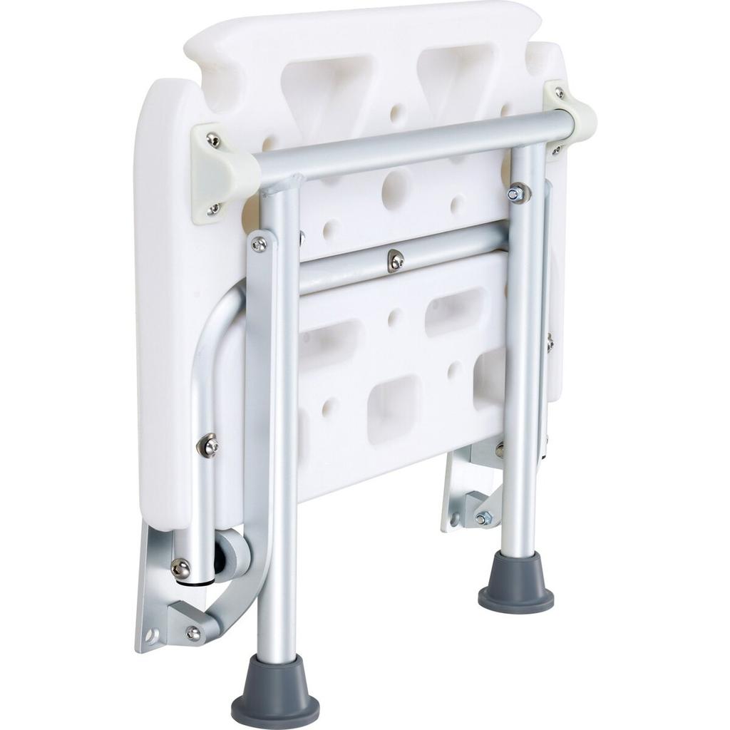 Folding PE Shower Seat 15.7'' x 14.8'' Wall Mounted Shower Bench 500 lbs