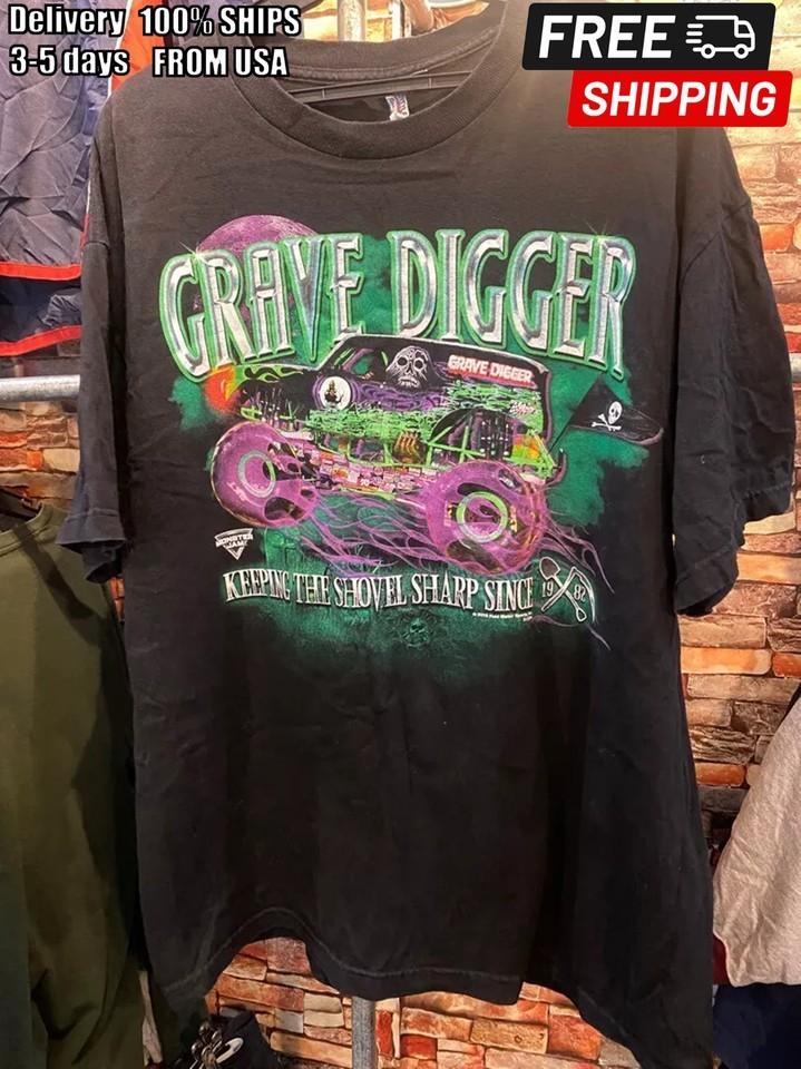 Rare Grave Digger Monster Truck black T shirt Unisex Men Women NH14791 Unisex T-Shirt