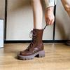 2025 New Breathable Fashion Versatile Retro Breathable Lace Up Western Denim Short Boots Chelsea Boots