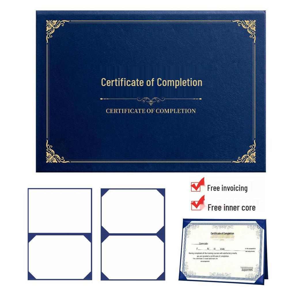 Honor A4 Award Certificate: Leather Cover, Graduation, Appointment, Outstanding Employee Recognition