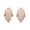 Fashion Warm Autumn Winter All-match Loose Shawl Cape Sweater Women Solid Color High-neck Cross-border Knitted Sweater Coat