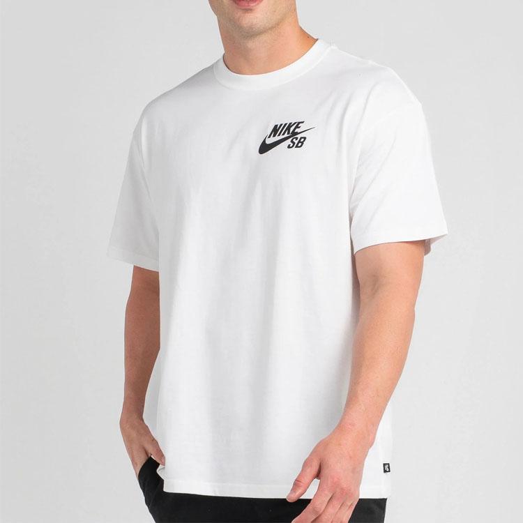 Nike Однотонная футболка с логотипом и круглым вырезом для мужчин, топ, белая, DC7817-100