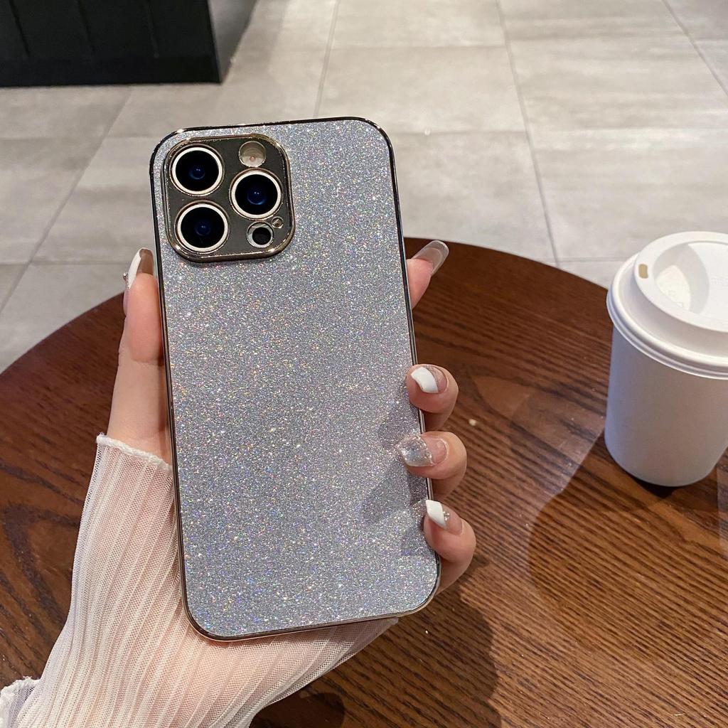 Защитный чехол с блестками «Гипсофила» для iPhone 17: Полное покрытие, легкая роскошь, противоударный дизайн, совместимый с объективом Apple 15.
