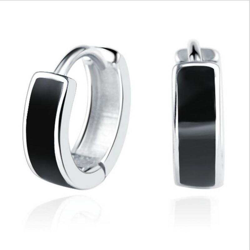 Male Hoop Earrings Jewelry Women Fashion 925 Sterling Silver Earrings for Men Accessories Charm Lady Gift