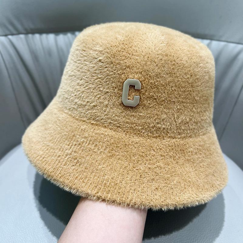 Internet celebrity wool bucket hat women's autumn and winter versatile British top hat small brim curling along the basin hat tide