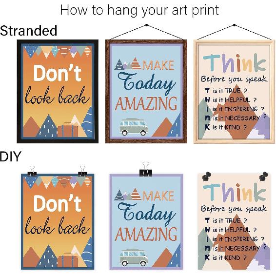 Набор мотивирующих плакатов «Движущаяся гора» для украшения классной комнаты Цветные плакаты на тему гор Вдохновляющий плакат Позитивная цитата Настенное искусство для досок объявлений