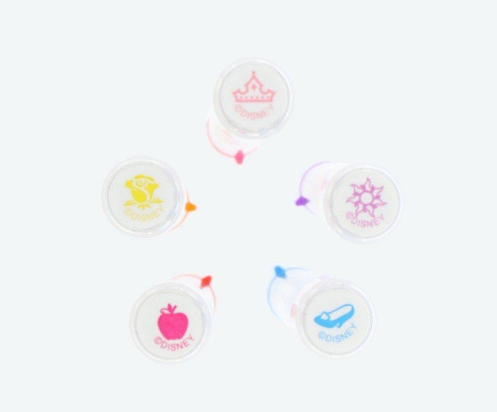 Набор цветных ручек принцесс Диснея и штампы «Белоснежка» (курортные), Белль, Ариэль, Золушка, Аврора, Рапунцель, [Эксклюзив Disney]