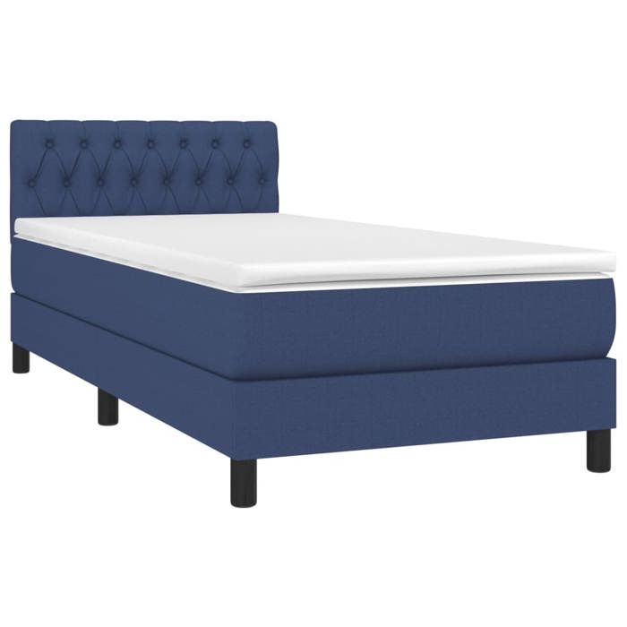 Maison Exclusive - Sommier à lattes de lit avec matelas Bleu 100x200 cm Tissu