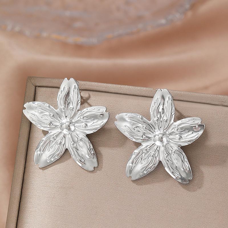 Stainless Steel Flower Drop Earrings for Women Imitating Pearls Light Luxury Exquisite Not Fading Party Jewelry Jewelry Gift New