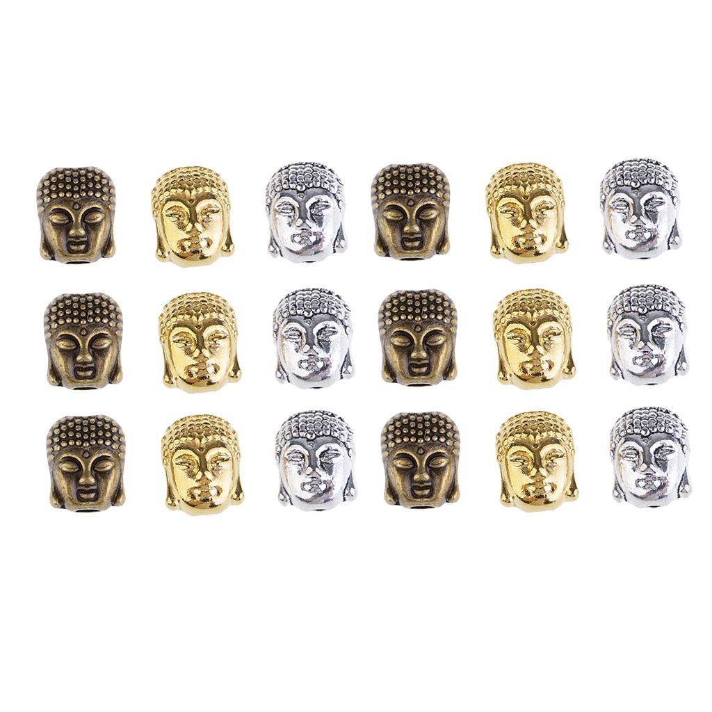 18 Pieces Buddha Head Shape Loose Beads for Jewelry