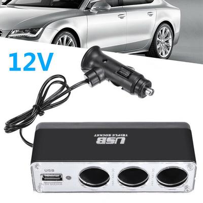 Автомобильный прикуриватель с несколькими розетками, тройной разветвитель, USB-порт, зарядное устройство, адаптер с вилкой прикуривателя для транспортных средств 12 В-24 В